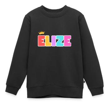 Élise ! Personnalisable - Sweat Premium enfant bio - noir - Devant - AI Model Kid Female (0cm)
