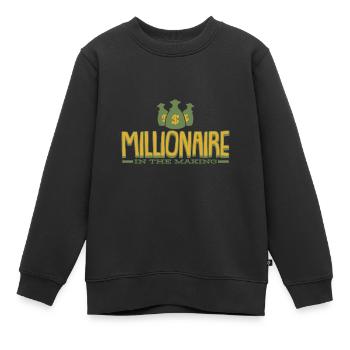 Millionnaire en devenir - Sweat Premium enfant bio - noir - Devant - AI Model Kid Female (0cm)