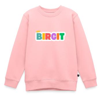 Birgit! Personalisierbar - Kinder Premium Organic Sweatshirt - Rosa - Vorne - AI Model Kid Female (0cm)