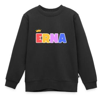 Erna! Personalisierbar - Kinder Premium Organic Sweatshirt - Schwarz - Vorne - AI Model Kid Female (0cm)