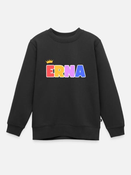 Erna! Customizable - Kids Premium Organic Sweatshirt - black
