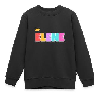 Elene! Personnalisable - Sweat Premium enfant bio - noir - Devant - AI Model Kid Female (0cm)