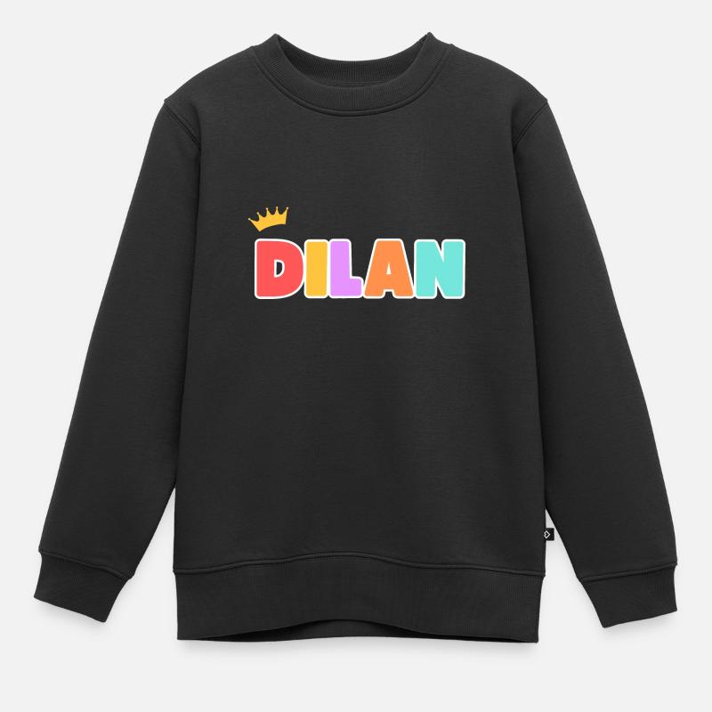 Dilan! Personalisierbar - Kinder Premium Organic Sweatshirt - Schwarz