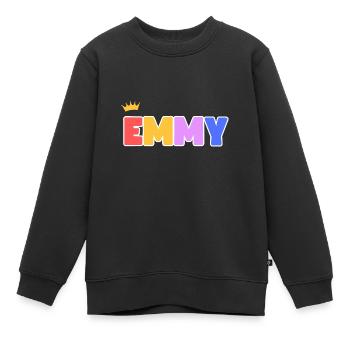 Emmy! Personnalisable - Sweat Premium enfant bio - noir - Devant - AI Model Kid Female (0cm)