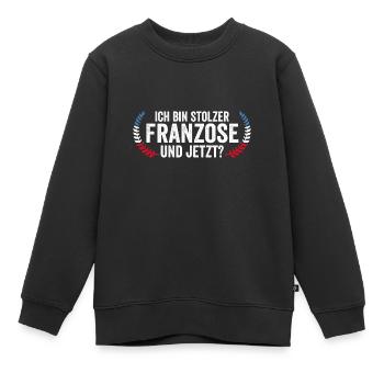 Franzose Französisch Frankreich - Kinder Premium Organic Sweatshirt - Schwarz - Vorne - AI Model Kid Female (0cm)
