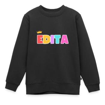 Edita! Personnalisable - Sweat Premium enfant bio - noir - Devant - AI Model Kid Female (0cm)