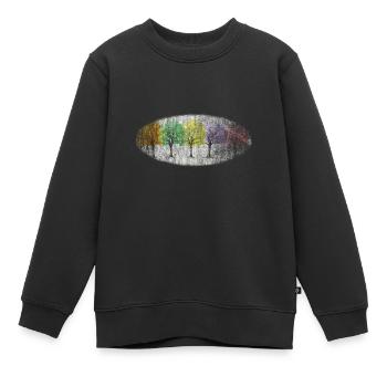 bunt winter wald winterwald - Kinder Premium Organic Sweatshirt - Schwarz - Vorne - AI Model Kid Female (0cm)