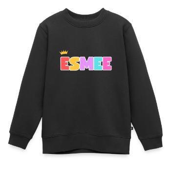 Esmée ! Personnalisable - Sweat Premium enfant bio - noir - Devant - AI Model Kid Female (0cm)