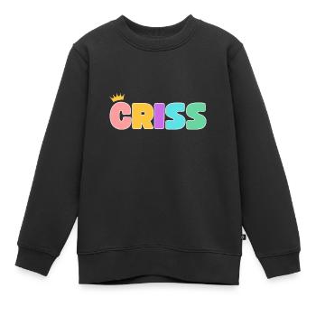 Criss! Personnalisable - Sweat Premium enfant bio - noir - Devant - AI Model Kid Female (0cm)