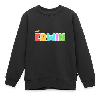 Erwin! Personalisierbar - Kinder Premium Organic Sweatshirt - Schwarz - Vorne - AI Model Kid Female (0cm)