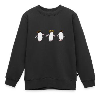 Penguins Rock jumping (trio) - Sweat Premium enfant bio - noir - Devant - AI Model Kid Female (0cm)