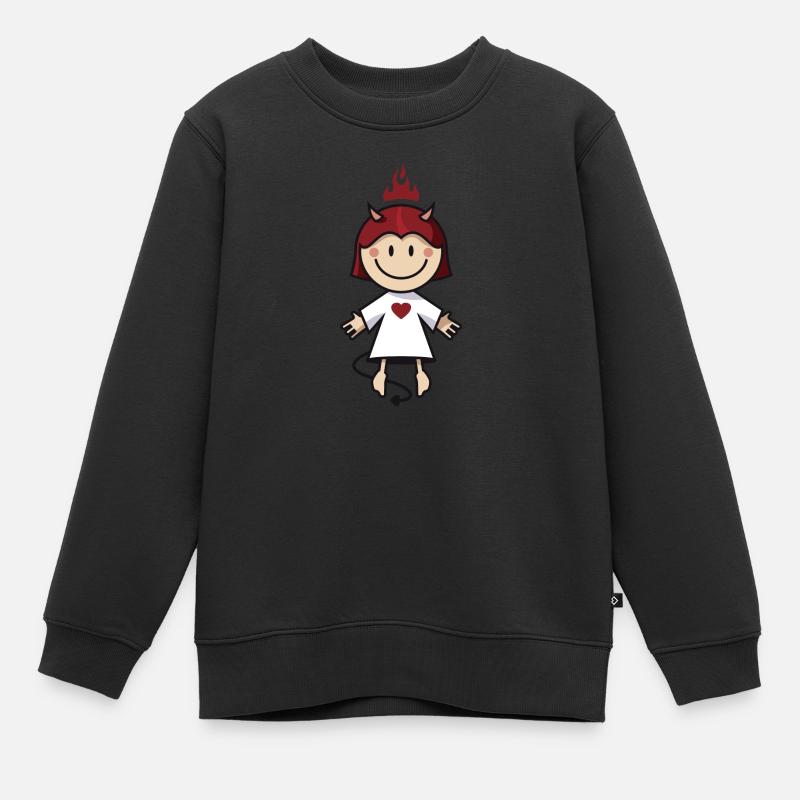 vl038c_teufelchen_4c - Kinder Premium Organic Sweatshirt - Schwarz