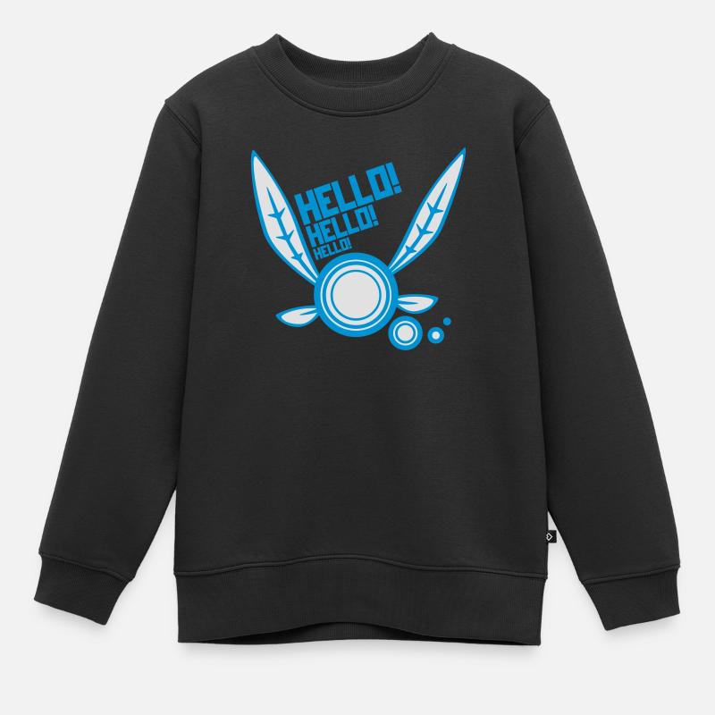 Fee "Hallo!" - Kinder Premium Organic Sweatshirt - Schwarz