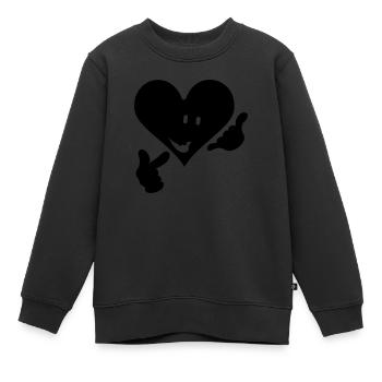 Ruf an mein Herz / call me, my heart (1c) - Kinder Premium Organic Sweatshirt - Schwarz - Vorne - AI Model Kid Female (0cm)