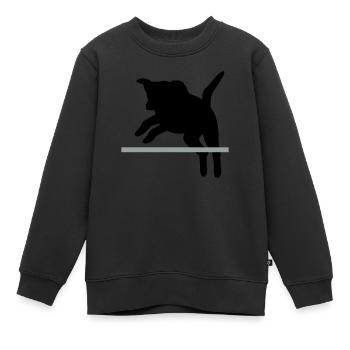 chien de sauter / agilité - Sweat Premium enfant bio - noir - Devant - AI Model Kid Female (0cm)