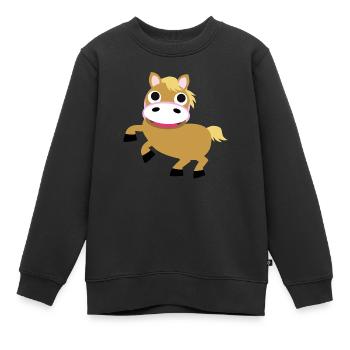 Pony - Haflinger - Kinder Premium Organic Sweatshirt - Schwarz - Vorne - AI Model Kid Female (0cm)