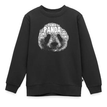 PANDA als Wort - Kinder Premium Organic Sweatshirt - Schwarz - Vorne - AI Model Kid Female (0cm)