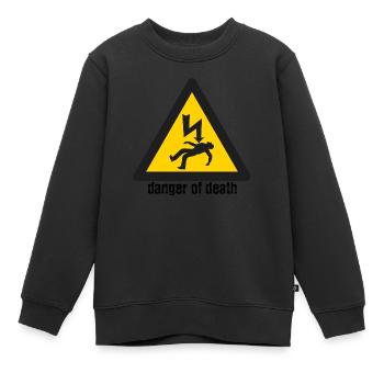 danger de mort - Sweat Premium enfant bio - noir - Devant - AI Model Kid Female (0cm)