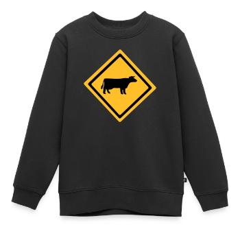 Cattle Sign - Kids Premium Organic Sweatshirt - black - Front - AI Model Kid Female (0cm)