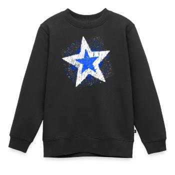 Big Star (Blanc / Bleu) - Sweat Premium enfant bio - noir - Devant - AI Model Kid Female (0cm)