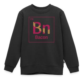 Tableau périodique bacon - Sweat Premium enfant bio - noir - Devant - AI Model Kid Female (0cm)