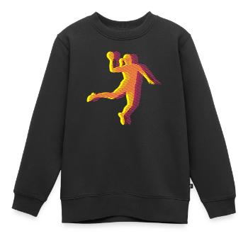 HANDBALL Streifenraster W 3C - Kinder Premium Organic Sweatshirt - Schwarz - Vorne - AI Model Kid Female (0cm)