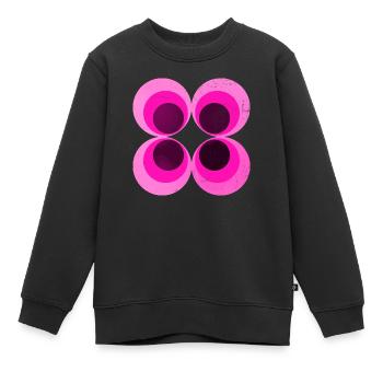 70s-tapete-siebziger-lila - Kinder Premium Organic Sweatshirt - Schwarz - Vorne - AI Model Kid Female (0cm)