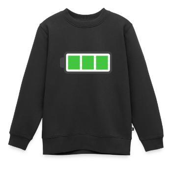Full Battery - Kinder Premium Organic Sweatshirt - Schwarz - Vorne - AI Model Kid Female (0cm)