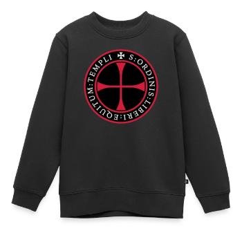 Knight Templar seal - Kinder Premium Organic Sweatshirt - Schwarz - Vorne - AI Model Kid Female (0cm)
