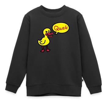 Quak - Ente 3 - Kinder Premium Organic Sweatshirt - Schwarz - Vorne - AI Model Kid Female (0cm)