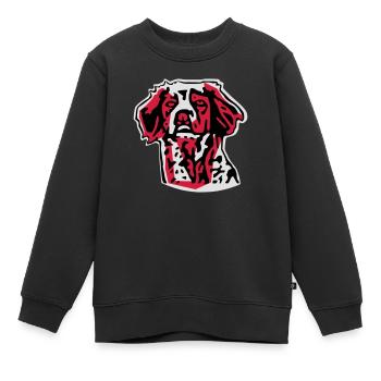 épagneul breton - Sweat Premium enfant bio - noir - Devant - AI Model Kid Female (0cm)