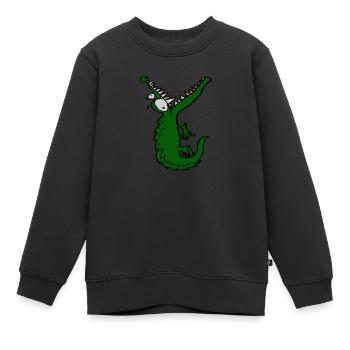 Crocodile affamé - Sweat Premium enfant bio - noir - Devant - AI Model Kid Female (0cm)