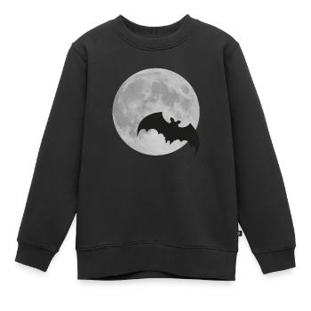 Mond Fledermaus Vollmond Halloween Nacht Flughund - Kinder Premium Organic Sweatshirt - Schwarz - Vorne - AI Model Kid Female (0cm)