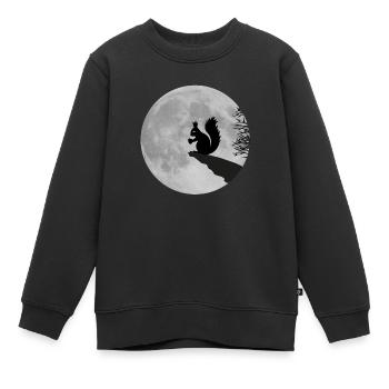 Mond Eichhörnchen Vollmond Nacht Eichel - Kinder Premium Organic Sweatshirt - Schwarz - Vorne - AI Model Kid Female (0cm)