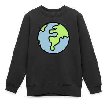 Globus - Welt - Kinder Premium Organic Sweatshirt - Schwarz - Vorne - AI Model Kid Female (0cm)