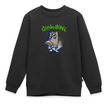 Dinkdiefl - Kinder Premium Organic Sweatshirt - Schwarz - Vorne - AI Model Kid Female (0cm)