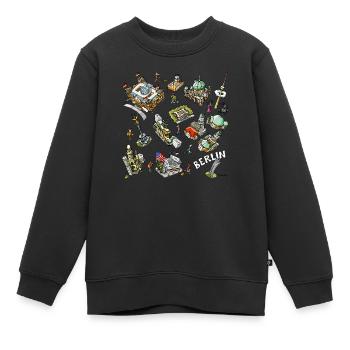 Berlin-Design - Kinder Premium Organic Sweatshirt - Schwarz - Vorne - AI Model Kid Female (0cm)