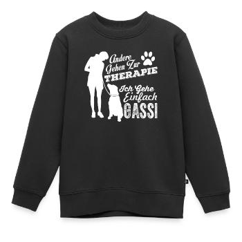 Gassi statt Therapie - Kinder Premium Organic Sweatshirt - Schwarz - Vorne - AI Model Kid Female (0cm)