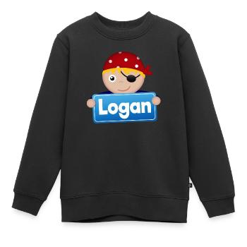Petit Pirate Logan - Sweat Premium enfant bio - noir - Devant - AI Model Kid Female (0cm)