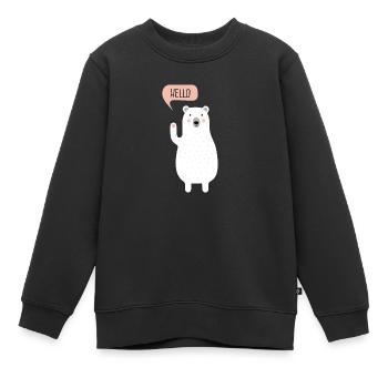 Niedlicher Eisbär, Cute Polarbear Winter Design - Kinder Premium Organic Sweatshirt - Schwarz - Vorne - AI Model Kid Female (0cm)