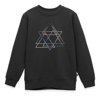 Hipster Dreiecke - Kinder Premium Organic Sweatshirt - Schwarz - Vorne - AI Model Kid Female (0cm)