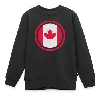 Emblème Canada - Sweat Premium enfant bio - noir - Devant - AI Model Kid Female (0cm)