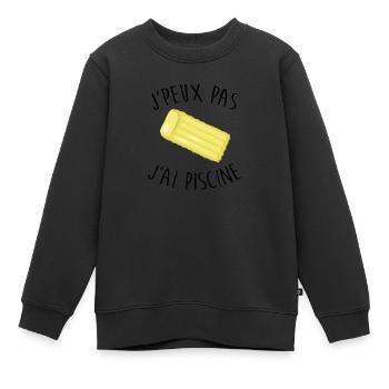 Je peux pas j'ai piscine - Sweat Premium enfant bio - noir - Devant - AI Model Kid Female (0cm)