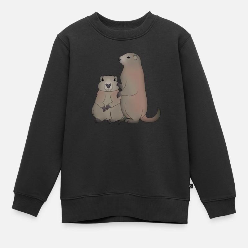 Deux marmottes - Sweat Premium enfant bio - noir