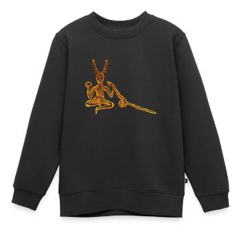 Cernunnos (4 utilisation sur dark) - Sweat Premium enfant bio - noir - Devant - AI Model Kid Female (0cm)