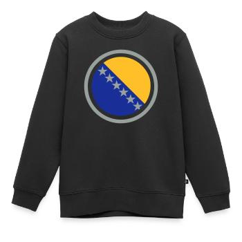 Emblème Bosnie - Sweat Premium enfant bio - noir - Devant - AI Model Kid Female (0cm)