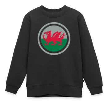 Wales Emblem - Kinder Premium Organic Sweatshirt - Schwarz - Vorne - AI Model Kid Female (0cm)