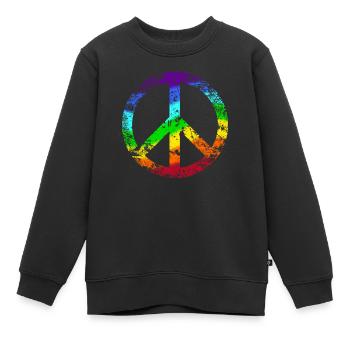 Pacifique Reggae signe de paix - Sweat Premium enfant bio - noir - Devant - AI Model Kid Female (0cm)