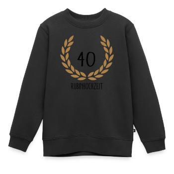 Hochzeitstag 40 - Kinder Premium Organic Sweatshirt - Schwarz - Vorne - AI Model Kid Female (0cm)