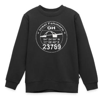 Fehmarn Stempel - Kinder Premium Organic Sweatshirt - Schwarz - Vorne - AI Model Kid Female (0cm)